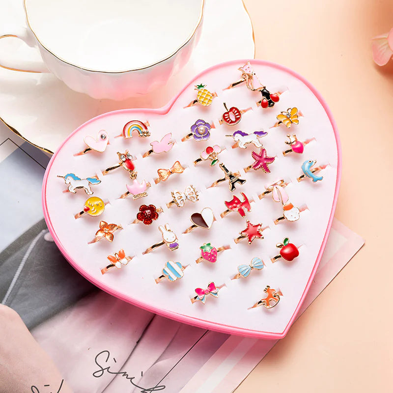10pcs Kids Party Dress Rings