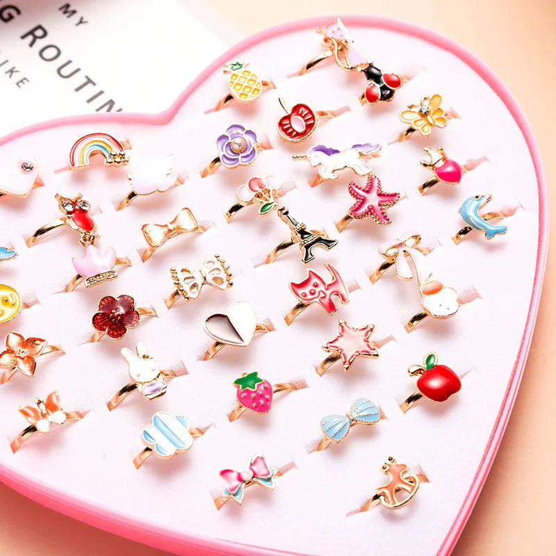 10pcs Kids Party Dress Rings
